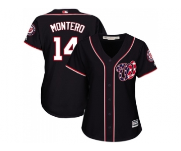 Women Washington Nationals #14 Miguel Montero Navy Blue Alternate Stitched MLB Jersey