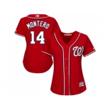 Women Washington Nationals #14 Miguel Montero Red Alternate Stitched MLB Jersey