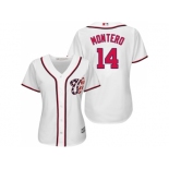 Women Washington Nationals #14 Miguel Montero White Home Stitched MLB Jersey