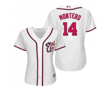 Women Washington Nationals #14 Miguel Montero White Home Stitched MLB Jersey