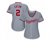 Women's Majestic Washington Nationals #2 Adam Eaton Replica Grey Road Cool Base MLB Jersey