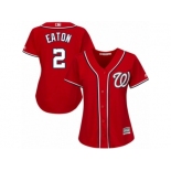 Women's Majestic Washington Nationals #2 Adam Eaton Replica Red Alternate 1 Cool Base MLB Jersey