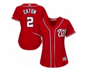 Women's Majestic Washington Nationals #2 Adam Eaton Replica Red Alternate 1 Cool Base MLB Jersey