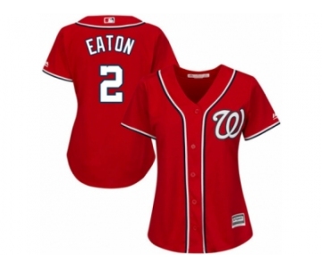 Women's Majestic Washington Nationals #2 Adam Eaton Replica Red Alternate 1 Cool Base MLB Jersey