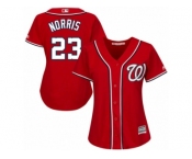 Women's Majestic Washington Nationals #23 Derek Norris Authentic Red Alternate 1 Cool Base MLB Jersey