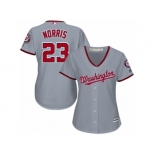 Women's Majestic Washington Nationals #23 Derek Norris Replica Grey Road Cool Base MLB Jersey