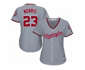 Women's Majestic Washington Nationals #23 Derek Norris Replica Grey Road Cool Base MLB Jersey