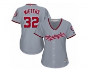 Women's Majestic Washington Nationals #32 Matt Wieters Authentic Grey Road Cool Base MLB Jersey