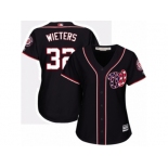 Women's Majestic Washington Nationals #32 Matt Wieters Authentic Navy Blue Alternate 2 Cool Base MLB Jersey