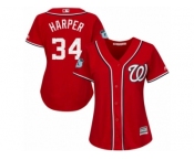 Women's Majestic Washington Nationals #34 Bryce Harper Authentic Scarlet 2017 Spring Training Cool Base MLB Jersey