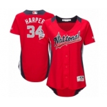 Women's Majestic Washington Nationals #34 Bryce Harper Game Red National League 2018 MLB All-Star MLB Jersey