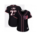 Women's Majestic Washington Nationals #73 Adam Lind Replica Navy Blue Alternate 2 Cool Base MLB Jersey