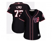 Women's Majestic Washington Nationals #73 Adam Lind Replica Navy Blue Alternate 2 Cool Base MLB Jersey