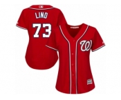 Women's Majestic Washington Nationals #73 Adam Lind Replica Red Alternate 1 Cool Base MLB Jersey