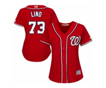 Women's Majestic Washington Nationals #73 Adam Lind Replica Red Alternate 1 Cool Base MLB Jersey