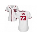 Women's Majestic Washington Nationals #73 Adam Lind Replica White Home Cool Base MLB Jersey