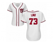 Women's Majestic Washington Nationals #73 Adam Lind Replica White Home Cool Base MLB Jersey