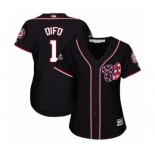 Women's Washington Nationals #1 Wilmer Difo Authentic Navy Blue Alternate 2 Cool Base 2019 World Series Bound Baseball Jersey