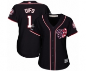 Women's Washington Nationals #1 Wilmer Difo Authentic Navy Blue Alternate 2 Cool Base 2019 World Series Champions Baseball Jersey