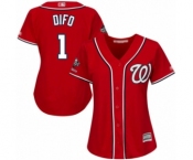 Women's Washington Nationals #1 Wilmer Difo Authentic Red Alternate 1 Cool Base 2019 World Series Champions Baseball Jersey