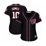 Women's Washington Nationals #10 Yan Gomes Authentic Navy Blue Alternate 2 Cool Base 2019 World Series Bound Baseball Jersey