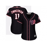 Women's Washington Nationals #11 Ryan Zimmerman Navy Blue Alternate Stitched MLB Jersey