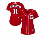 Women's Washington Nationals #11 Ryan Zimmerman Red Alternate Stitched MLB Jersey