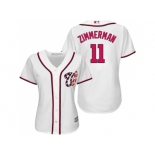 Women's Washington Nationals #11 Ryan Zimmerman White Home Stitched MLB Jersey