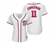 Women's Washington Nationals #11 Ryan Zimmerman White Home Stitched MLB Jersey