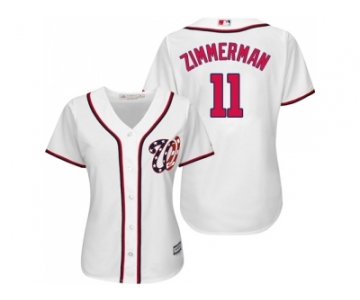 Women's Washington Nationals #11 Ryan Zimmerman White Home Stitched MLB Jersey