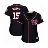 Women's Washington Nationals #15 Matt Adams Authentic Navy Blue Alternate 2 Cool Base 2019 World Series Bound Baseball Jersey