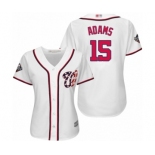 Women's Washington Nationals #15 Matt Adams Authentic White Home Cool Base 2019 World Series Bound Baseball Jersey