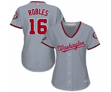 Women's Washington Nationals #16 Victor Robles Authentic Grey Road Cool Base 2019 World Series Bound Baseball Jersey