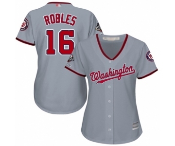 Women's Washington Nationals #16 Victor Robles Authentic Grey Road Cool Base 2019 World Series Champions Baseball Jersey