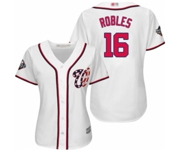 Women's Washington Nationals #16 Victor Robles Authentic White Home Cool Base 2019 World Series Bound Baseball Jersey