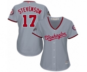 Women's Washington Nationals #17 Andrew Stevenson Authentic Grey Road Cool Base 2019 World Series Champions Baseball Jersey