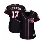 Women's Washington Nationals #17 Andrew Stevenson Authentic Navy Blue Alternate 2 Cool Base 2019 World Series Bound Baseball Jersey