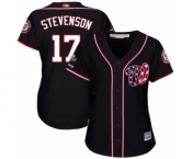 Women's Washington Nationals #17 Andrew Stevenson Authentic Navy Blue Alternate 2 Cool Base 2019 World Series Champions Baseball Jersey