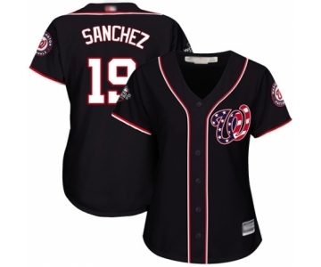 Women's Washington Nationals #19 Anibal Sanchez Authentic Navy Blue Alternate 2 Cool Base 2019 World Series Bound Baseball Jersey