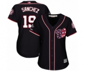 Women's Washington Nationals #19 Anibal Sanchez Authentic Navy Blue Alternate 2 Cool Base 2019 World Series Champions Baseball Jersey