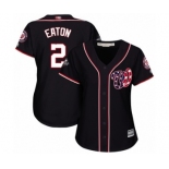 Women's Washington Nationals #2 Adam Eaton Authentic Navy Blue Alternate 2 Cool Base 2019 World Series Bound Baseball Jersey