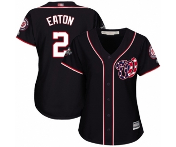 Women's Washington Nationals #2 Adam Eaton Authentic Navy Blue Alternate 2 Cool Base 2019 World Series Bound Baseball Jersey