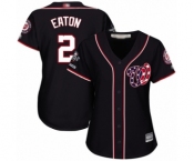 Women's Washington Nationals #2 Adam Eaton Authentic Navy Blue Alternate 2 Cool Base 2019 World Series Champions Baseball Jersey