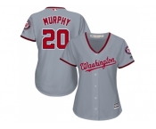 Women's Washington Nationals #20 Daniel Murphy Grey Road Stitched MLB Jersey