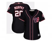 Women's Washington Nationals #20 Daniel Murphy Navy Blue Alternate Stitched MLB Jersey