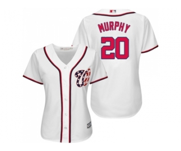 Women's Washington Nationals #20 Daniel Murphy White Home Stitched MLB Jersey