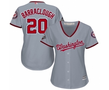 Women's Washington Nationals #20 Kyle Barraclough Authentic Grey Road Cool Base 2019 World Series Bound Baseball Jersey