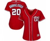 Women's Washington Nationals #20 Kyle Barraclough Authentic Red Alternate 1 Cool Base 2019 World Series Champions Baseball Jersey