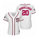 Women's Washington Nationals #20 Kyle Barraclough Authentic White Home Cool Base 2019 World Series Bound Baseball Jersey