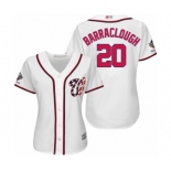 Women's Washington Nationals #20 Kyle Barraclough Authentic White Home Cool Base 2019 World Series Champions Baseball Jersey